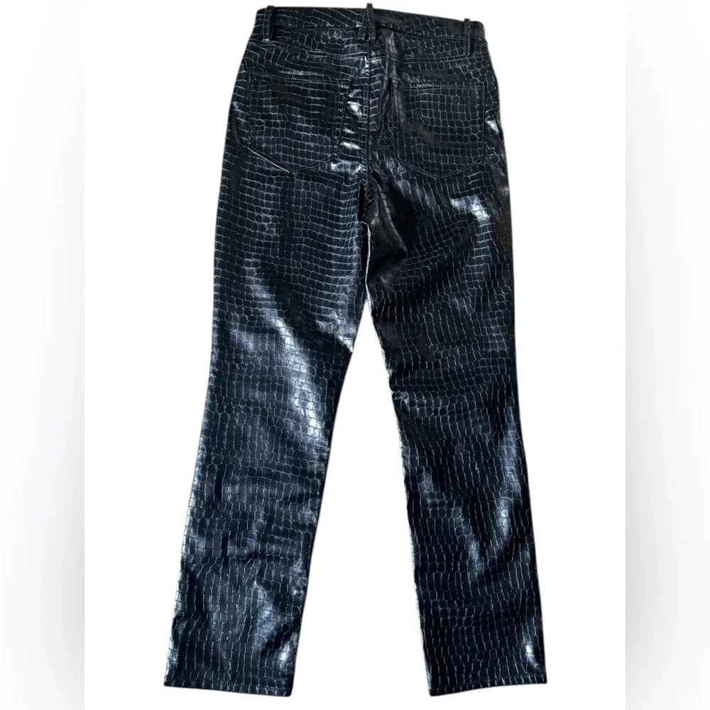 Good American Vegan Croc-Embossed Leather Pants - Picture 2 of 7